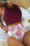 Yipinpay Women Swimsuit 2023 Sexy Biikini High Waist Bikini Set Floral Brazilian Female Swimwear Bathing Suit Beachwear Swimsuit