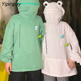 Yipinpay Harajuku Women Hoodie Pullover Winter Sense Hooded Casual Sweatshirts Autumn Embroidery Loose Top Doll Decoration Hoodies