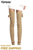 Yipinpay Women Long Knitted Socks Female Lingerie Thigh High Socks Harajuku Sexy Compression Stockings for Women Fall Winter 2023