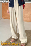 Yipinpay Women Loose Suit Wide Leg Pants Elegant Office Lady Casual Straight Trousers Harajuku Fashion High Waist Solid Pants