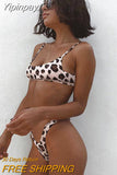 Yipinpay Leopard Bikini 2023 Micro Bikini Set Push Up Thong High Cut Swimwear Women Mini Swimsuit Female Bathing Suit