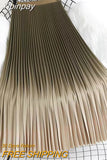 Yipinpay Woman's Spring Autumn Pleated Skirt Casual Korean Fashion Gradient Streetwear Skirts for Women Vintage Long Midi Skirt