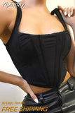 Yipinpay sale !! High Quality Corset Top Y2k Women Lined House of Cb Top Bone Sexy Top Coffee Female Crop Top For Party Club