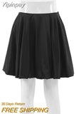 Yipinpay MO 2023 Summer Satin Skirt A-line Short Skirt Women's Commuter White Mini Pleated Skirt Official Ladies Black Skirt