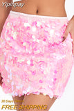 Yipinpay Fashion Women Wrapped Half Dress Sequined Summer Spring Fall Dance Street Club Party Short Skirt Street Style Hot Sale S M L