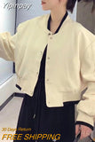 Yipinpay Women Baseball Clothes Long Sleeve Button Short Jacket Fashion American Patchwork Jacket Harajuku Casual Female Fall Tops