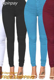 Yipinpay Slim Pencil High Waist Pants Spring Autumn Solid Color Office Ladies Tight Trousers Work Wear Femme