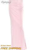 Yipinpay MO Elegant Solid Satin Women'S Skirt 2023 Fashion Slim High Waist Maxi Skirts Elegant Simple Slik Casual Female Clothing