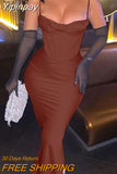 Yipinpay Women Maxi Bodycon Dress 2023 New Arrivals Lined Pink Spaghetti Strap Dress Sexy Celebrity Club Night Party Dresses