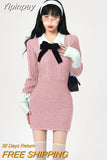 Yipinpay Bodycon Short Party Dress Woman Slim Pure Color Y2k Mini Dress Elegant One Piece Dress Korean Fashion Chic 2023 Autumn
