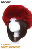 Yipinpay Women's Faux Fur Hat Fluffy Headband Russian Style Hat Comfy Cossack Style Elastic Stretch Furry Earmuff Bomber Hats