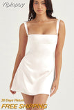 Yipinpay Dress For Women A-Line Pink Dress Sexy Satin Holiday Party Dresses Mini Casual Spaghetti Strap Graduation Dress Stretch