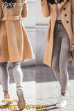 Yipinpay Button Front Longline Coat With Belt 2023 autumn winter new fashion Woman clothes outifits Winter coat for women