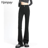 Yipinpay High Waist Stretch Flare Skinny Denim Jeans Womens