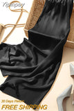Yipinpay Summer Acetate Satin Women's Wide Leg Pants High Waist Casual Elegant Saggy Ice Silk Woman Trousers Loose Capris Pants