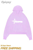 Yipinpay Graphic Hoodies Women Men Hip Hop Casual Loose Hood Shirt Harajuku Streetwear Punk Long Sleeve Pullover Y2K Sweatshirts
