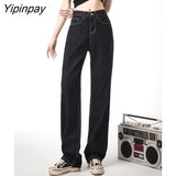 Yipinpay White High Waisted Jeans For Women 2023 Casual Straight Denim Wide Leg Pants Loose Streetwear Y2k Woman Jeans