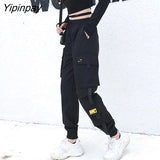 Yipinpay Big Pockets Cargo pants women High Waist Loose Streetwear pants Baggy Tactical Trouser Hip hop High Quality Joggers Pants