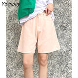 Yipinpay High Waist Denim Shorts Feminino 2023 Spring Oversized Casual Jeans Shorts Women White Wide Leg Short Pants