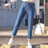 Yipinpay Jean Femme Taille Haute Casual Loose White Jeans Women 2023 Spring Basic Boyfriend Vintage Denim Woman Jeans