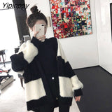 Yipinpay Mink Fur Coat Women 2023 Autumn and Winter New Loose Outerwear Female Jacket