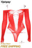 Yipinpay Hot Drill Backless Hollow Bodysuit Women Body Sexy De Rejilla De Manga Larga Nightclub Party Hot Girl Workwear Playsuit