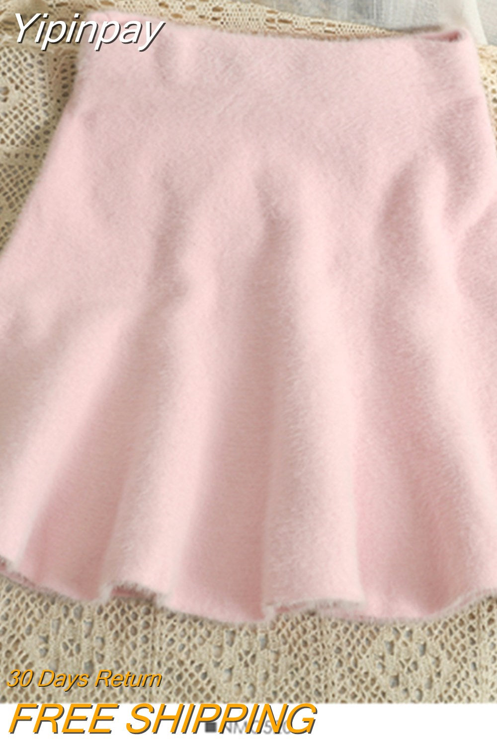 Yipinpay Fleece Pink Mermaid Skirt Women Hip Mini Ruffle Wild Jupe Faldas Mujer Moda 2023