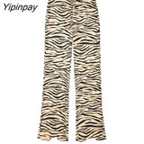 Yipinpay New 2023 Spring Women Leopard Print Blazer Suits Office Outfits Zebra Stripes Jacket+Pant Long Sleeve Fashion Outwear