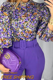 Yipinpay Print Lantern Sleeve Top Womens Tops and Blouses