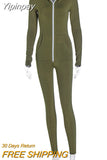 Yipinpay Autumn Winter Hoodie Jumpsuit Romper Women Long Sleeve Zipper Sport Casual Jumpsuits Black Streetwear Slim Sexy Overalls
