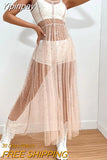 Yipinpay Summer Women Cover Up Dress Sleeveless Square Neck Beach Holiday Sequined Split Midi Beach Smock Skin-Friendly Comfortable
