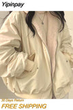 Yipinpay Two-Sided Wear Lambswool Cotton Jacket Korea Down Women's Jacket Winter New Zipper Hooded Cotton Jacket Parkas