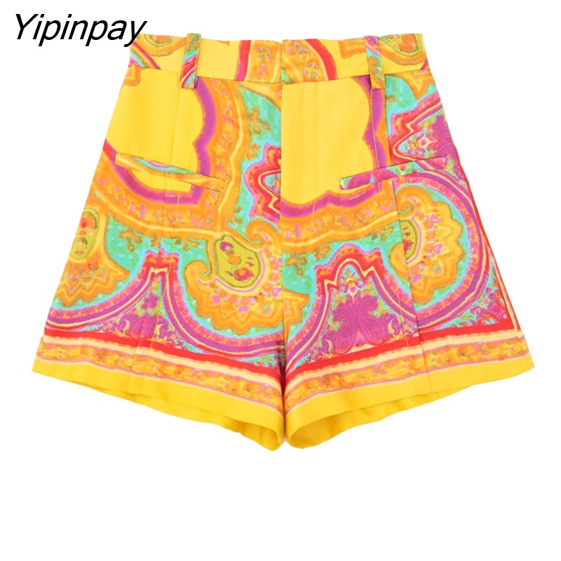 Yipinpay 2 Piece Set Women Summer Bow Tops And Sarong Skirts Elegant Printed Suits Long Sleeve Casual Turn Down Collar Shirts