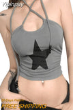 Yipinpay Women 2000s Clothes y2k Camisole Crop Tops Summer 2023 T-shirts Trashy Grunge Vintage Aesthetic Women Tube Top Streetwear 90s