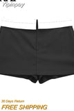 Yipinpay Black Shorts Women High Waist Mini Skirt Shorts Woman Fashion 2023 Contrast Waist Skorts For Women Streetwear Casual Shorts