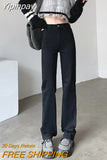 Yipinpay Winter Velvet Thickened Jeans Women's High Waist Straight Wide Leg Trousers