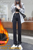 Yipinpay Thciken Velvet Stretch Skinny Straight Jeans Woman High Waist Cotton Elastic Denim High Quality Pantalones De Mujer