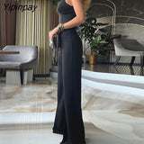 Yipinpay Women Elegant Spaghetti Straps with Beading Sleeveless Sexy Working Formal Jumpsuits