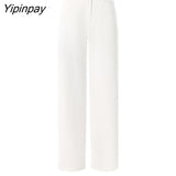 Yipinpay Spring Summer New Super Soft Siro Spinning Straight Tube Wide Leg Jeans For Women Jeans Woman High Waist