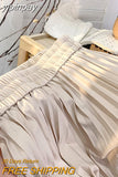 yipinpay Skirts for Womens 2023 Solid Color Kawaii Elastic High Waist Korean Fashion Midi Pleated Skirt Elegant Slim Falda Jupe