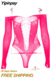 Yipinpay Hot Drill Backless Hollow Bodysuit Women Body Sexy De Rejilla De Manga Larga Nightclub Party Hot Girl Workwear Playsuit