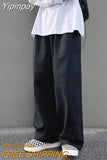 Yipinpay Men Wide Leg Pants Japan Style Casual Women Cargo Trousers Harajuku Fashion New Baggy Sweatpants High Street Baggy Clothing
