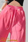 Yipinpay Baggy Sweatpants Women New High Waist Elastic Straight Loose Sports Pants Woman 7 Colors Spring Summer