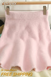 Yipinpay Fleece Pink Mermaid Skirt Women Hip Mini Ruffle Wild Jupe Faldas Mujer Moda 2023
