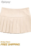 Yipinpay Pleated Skirt Shorts Women High Waist Skorts For Women Streetwear Short Skirts Woman Fashion 2023 School Grey Mini Skirt