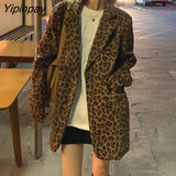Yipinpay Women suits Patchwork suit coat Loose Long Elegant ladies overcoat Casual female suit 2023 HOT women jacket