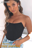 yipinpay Top Satin Top Y2K Tank Top Square Collar Crop Top Summer Sleeveless Backless Camis Club Sexy Outfits Streetwear Clothes