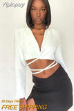 Yipinpay Fall 2023 Two Piece Cropped Blazer Skirt Set 2 Piece Sets Womens Outfit Skirt Femme Button Notched Lace Up Matching Set