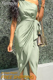 Yipinpay Shoulder Ruched Design Party Dress Bodycon Dress