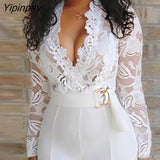Yipinpay Lace Bodice Insert Jumpsuit for Women 2023